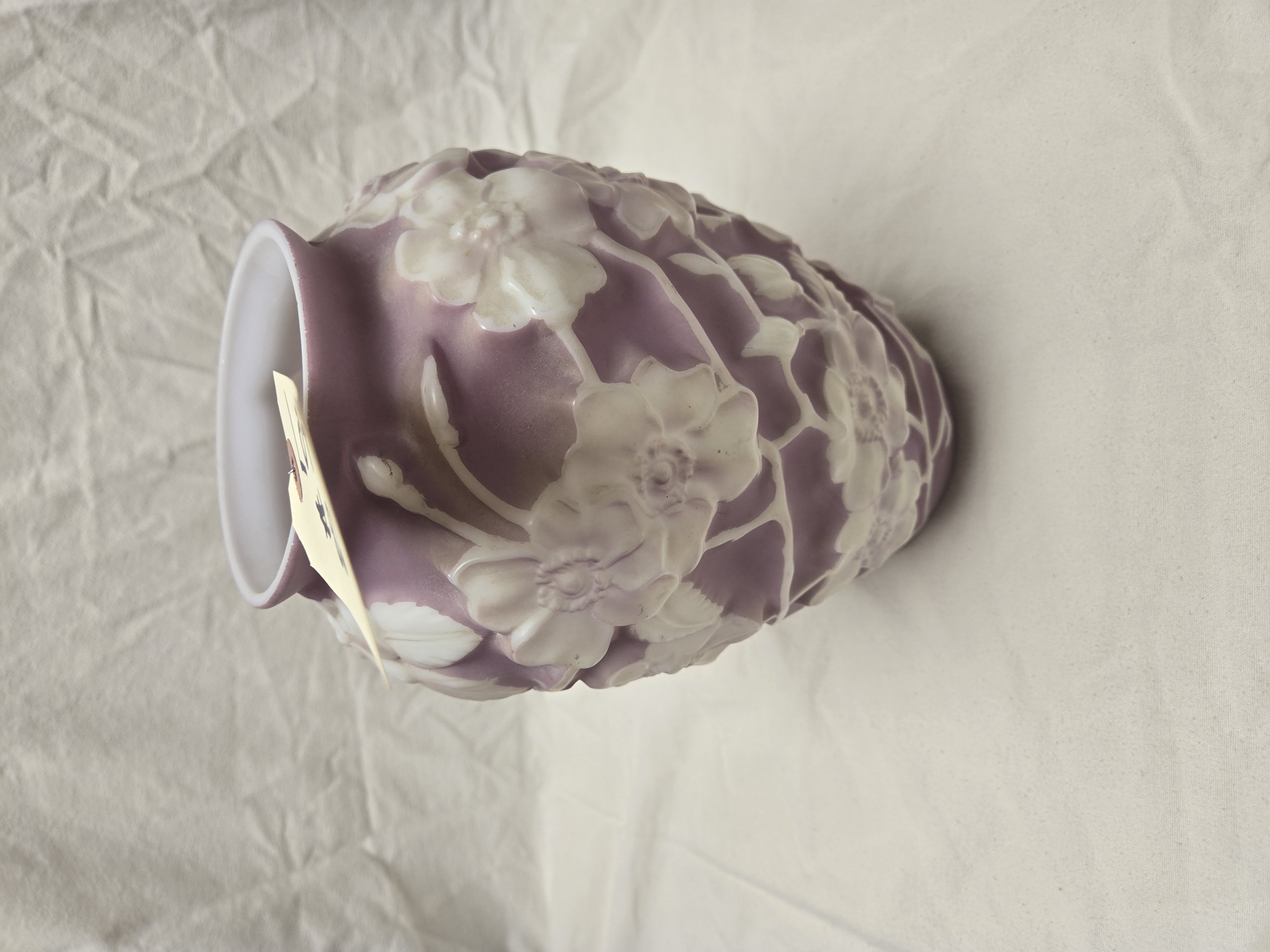 Catalog photograph: lot 86, Purple floral art-glass vase